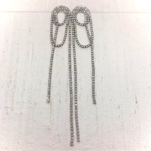 Zara Cascading Rhinestone Earrings - Picture 8 of 9
